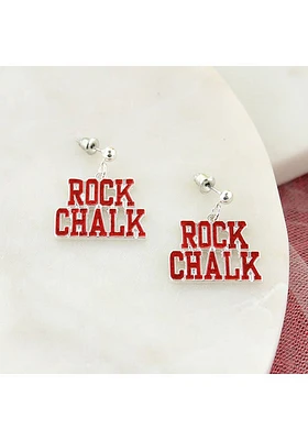 Kansas Jayhawks Slogan Womens Earrings