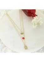 Ohio State Buckeyes Matte Gold Logo Trio Necklace