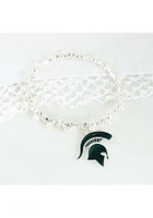 Michigan State Spartans Pearl Enamel Logo Womens Bracelet