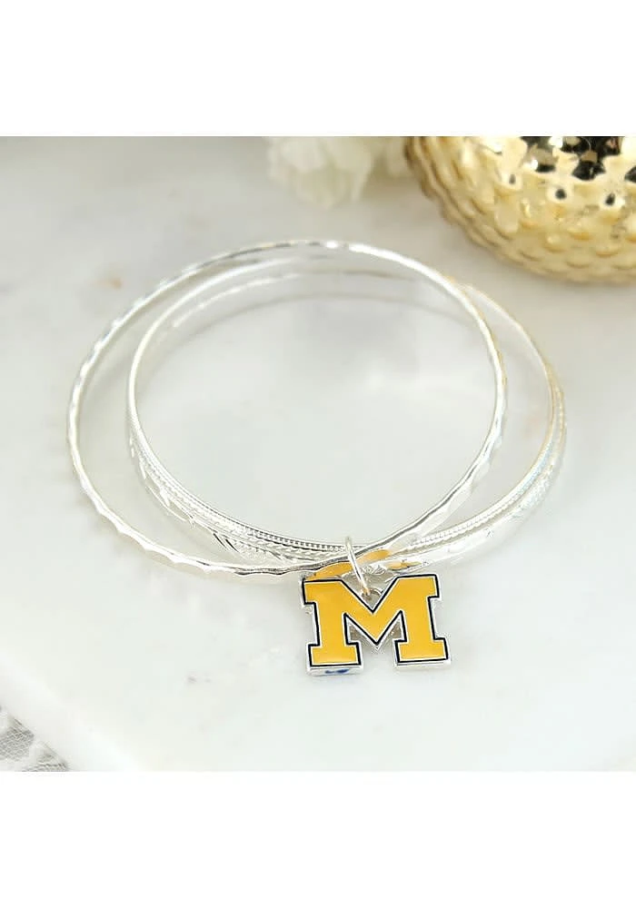 Michigan Wolverines Enamel Logo Womens Bracelet