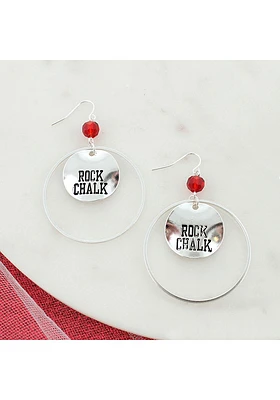 Kansas Jayhawks Slogan Design Womens Earrings