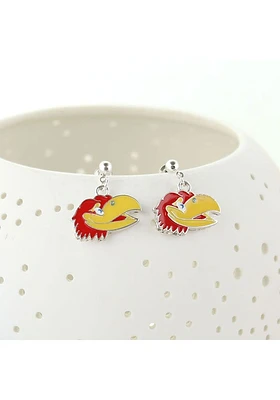 Kansas Jayhawks Enamel Logo Womens Earrings