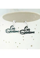 Michigan State Spartans Slogan Design Womens Earrings