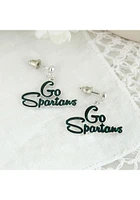 Michigan State Spartans Slogan Design Womens Earrings
