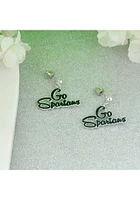 Michigan State Spartans Slogan Design Womens Earrings