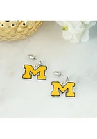 Michigan Wolverines Enamel Logo Womens Earrings