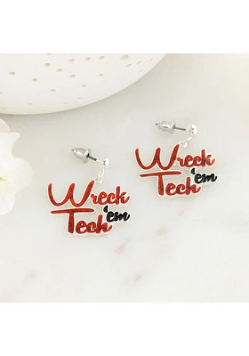 Texas Tech Red Raiders Slogan Womens Earrings