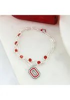 Logo Paperclip Ohio State Buckeyes Womens Bracelet - Red