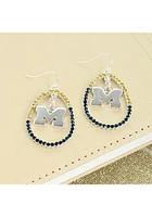 Michigan Wolverines Crystal Loop Womens Earrings