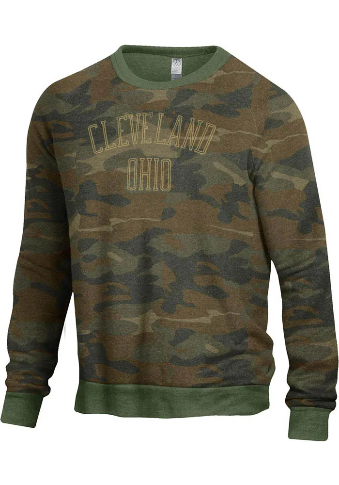 Cleveland Mens Green Champ Crew Long Sleeve Sweatshirt