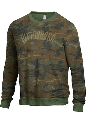 Alternative Apparel Pittsburgh Mens Green Champ Crew Long Sleeve Sweatshirt