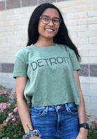 Alternative Apparel Detroit Womens Olive Disconnected Short Sleeve T-Shirt