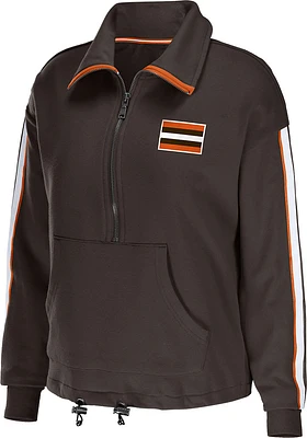 WEAR by Erin Andrews Cleveland Browns Womens Brown Bungee Qtr Zip