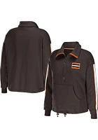 WEAR by Erin Andrews Cleveland Browns Womens Brown Bungee Qtr Zip