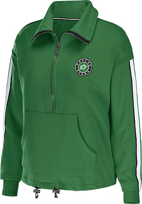 WEAR by Erin Andrews Dallas Stars Womens Green Bungee Qtr Zip