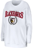 WEAR by Erin Andrews Chicago Blackhawks Womens White Oversized Crew Sweatshirt