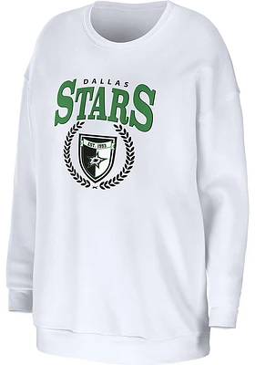 WEAR by Erin Andrews Dallas Stars Womens White Oversized Crew Sweatshirt