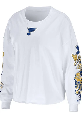 WEAR by Erin Andrews St Louis Blues Womens White Celebration LS Tee