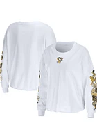 WEAR by Erin Andrews Pittsburgh Penguins Womens White Celebration LS Tee
