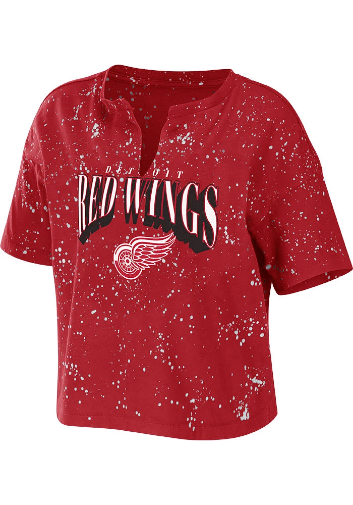 WEAR by Erin Andrews Detroit Red Wings Womens Bleach Short Sleeve T-Shirt