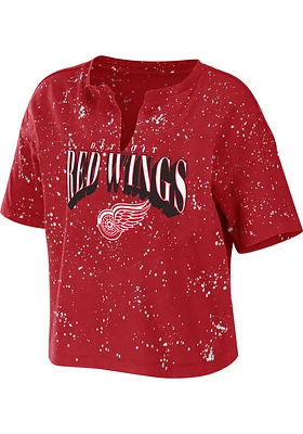 WEAR by Erin Andrews Detroit Red Wings Womens Bleach Short Sleeve T-Shirt