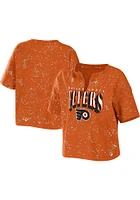 WEAR by Erin Andrews Philadelphia Flyers Womens Orange Bleach Short Sleeve T-Shirt