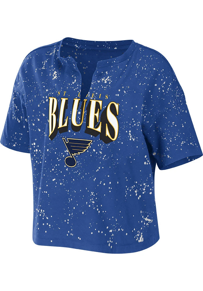 WEAR by Erin Andrews St Louis Blues Womens Blue Bleach Short Sleeve T-Shirt