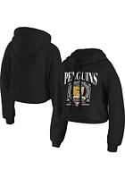 WEAR by Erin Andrews Pittsburgh Penguins Womens Black Cropped Hooded Sweatshirt
