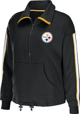 WEAR by Erin Andrews Pittsburgh Steelers Womens Black Bungee Qtr Zip
