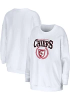 WEAR by Erin Andrews Kansas City Chiefs Womens White Oversized Crew Sweatshirt