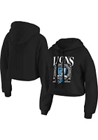 WEAR by Erin Andrews Detroit Lions Womens Black Cropped Hooded Sweatshirt