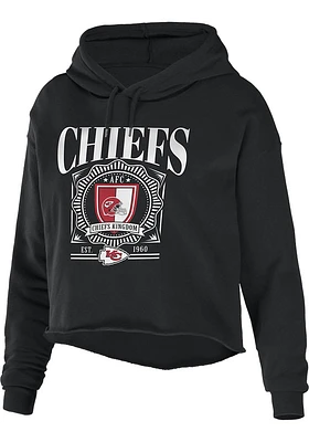 WEAR by Erin Andrews Kansas City Chiefs Womens Black Cropped Hooded Sweatshirt