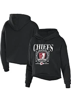 WEAR by Erin Andrews Kansas City Chiefs Womens Black Cropped Hooded Sweatshirt