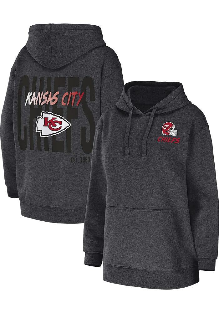 WEAR by Erin Andrews Kansas City Chiefs Womens Charcoal Full Hooded Sweatshirt