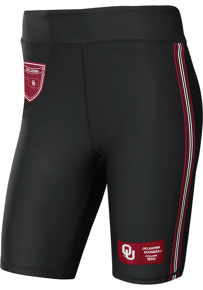 WEAR by Erin Andrews Oklahoma Sooners Womens Black Stripe Bike Shorts