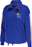 WEAR by Erin Andrews Kansas Jayhawks Womens Blue Cinch Waist Qtr Zip