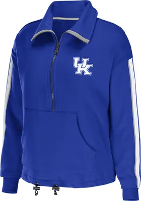 WEAR by Erin Andrews Kentucky Wildcats Womens Blue Cinch Waist 1/4 Zip Pullover