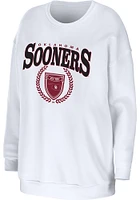 WEAR by Erin Andrews Oklahoma Sooners Womens White Seal Crew Sweatshirt