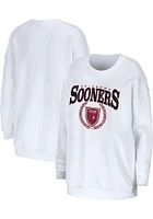 WEAR by Erin Andrews Oklahoma Sooners Womens White Seal Crew Sweatshirt