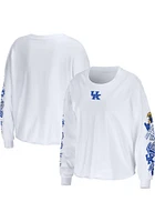 WEAR by Erin Andrews Kentucky Wildcats Womens White Celebration Crop LS Tee