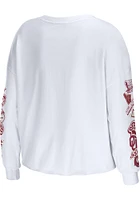 WEAR by Erin Andrews Oklahoma Sooners Womens White Celebration Crop LS Tee