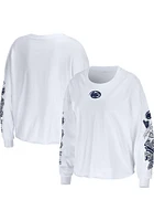 WEAR by Erin Andrews Penn State Nittany Lions Womens White Celebration Crop LS Tee