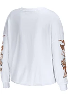 WEAR by Erin Andrews Texas Longhorns Womens White Celebration Crop LS Tee