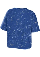 WEAR by Erin Andrews Kansas Jayhawks Womens Blue Bleach Splatter Short Sleeve T-Shirt