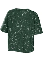 WEAR by Erin Andrews Michigan State Spartans Womens Green Bleach Splatter Short Sleeve T-Shirt