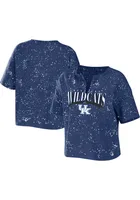 WEAR by Erin Andrews Kentucky Wildcats Womens Blue Bleach Splatter Short Sleeve T-Shirt