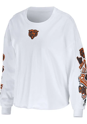 WEAR by Erin Andrews Chicago Bears Womens White Celebration LS Tee