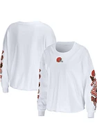 WEAR by Erin Andrews Cleveland Browns Womens White Celebration LS Tee