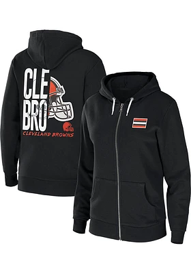 WEAR by Erin Andrews Cleveland Browns Womens Orange Full Long Sleeve Zip Jacket