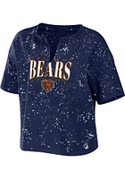 WEAR by Erin Andrews Chicago Bears Womens Navy Blue Bleach Short Sleeve T-Shirt